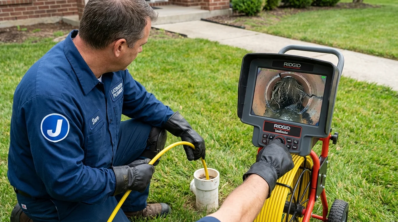 Sewer camera inspection being performed by Johns Plumbing LLC in Kountze